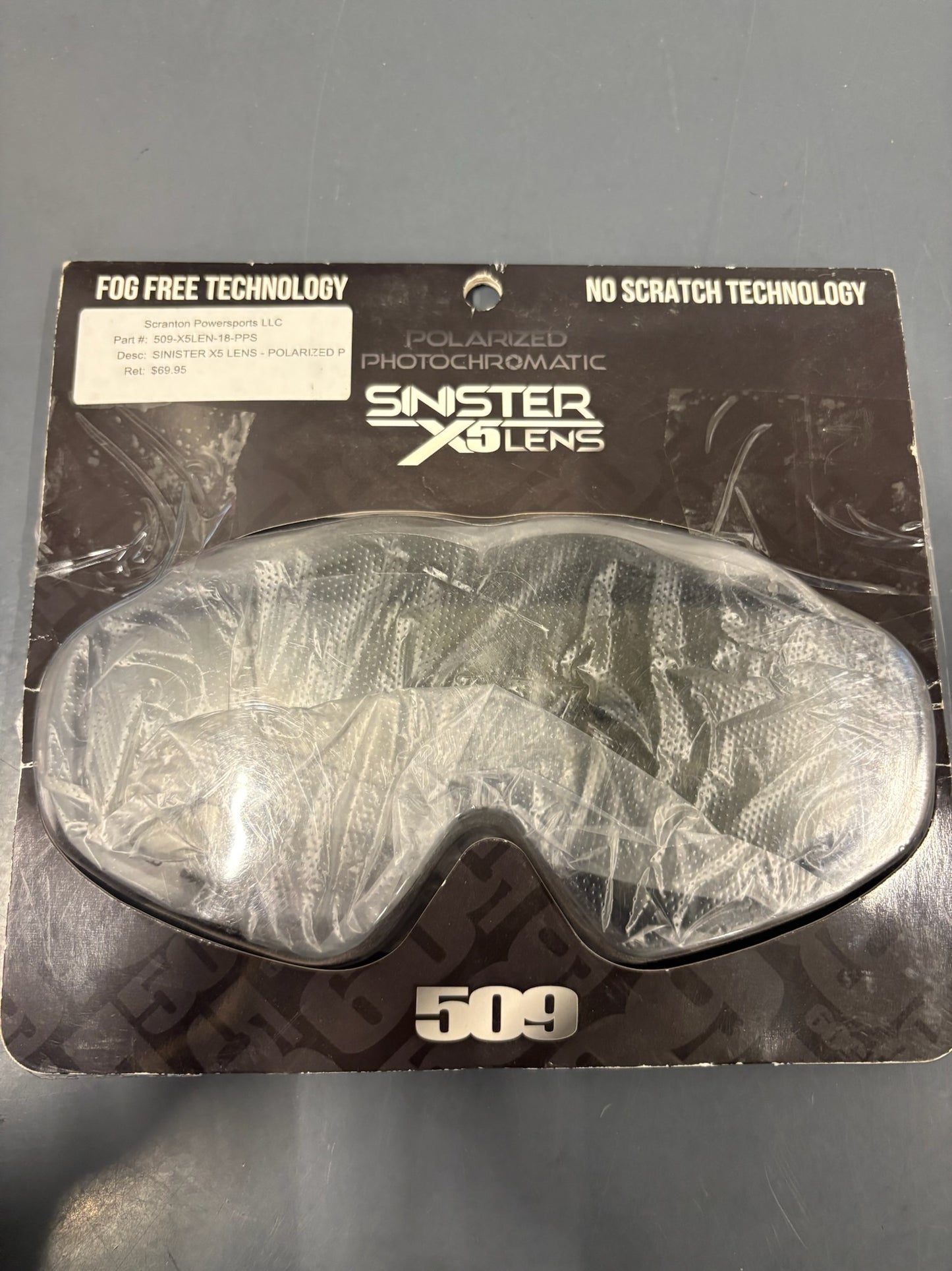 509-SINISTER X5 REPLACEMENT LENS-POLARIZED PHOTOCHROMATIC SMOKE 509-X5LEN-18-PPS