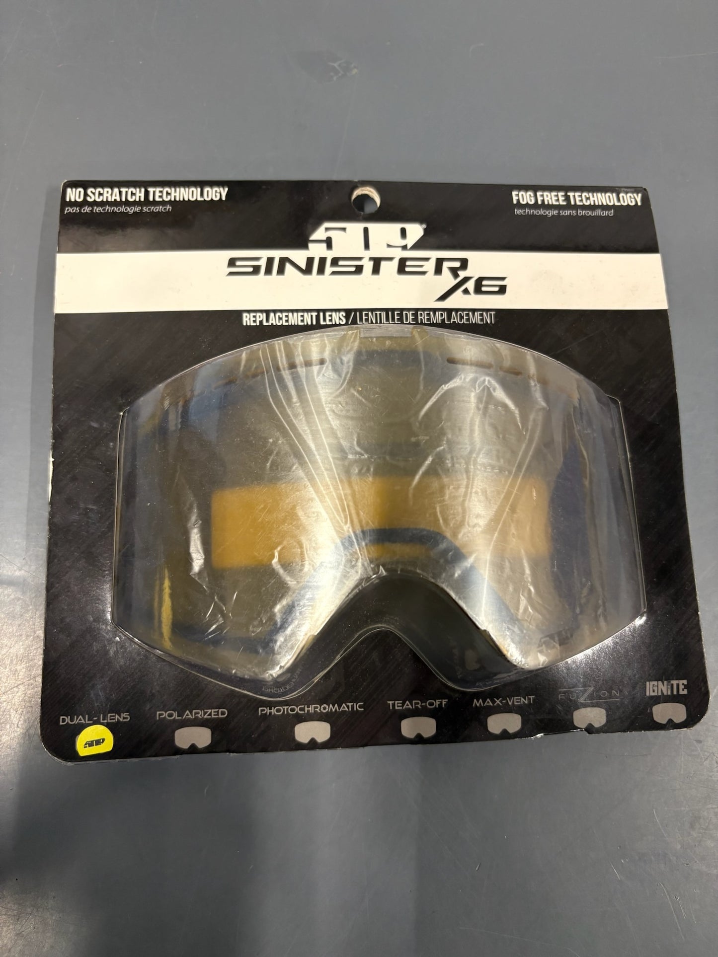 509-SINISTER X6 REPLACEMENT LENS- CHROME MIRROR/YELLOW TINT