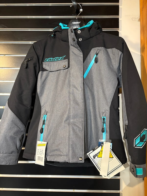 Castle X Womens Powder Jacket Heather/Black/Turquoise Size Small 71-3722