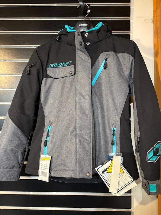 Castle X Womens Powder Jacket Heather/Black/Turquoise Size Small 71-3722